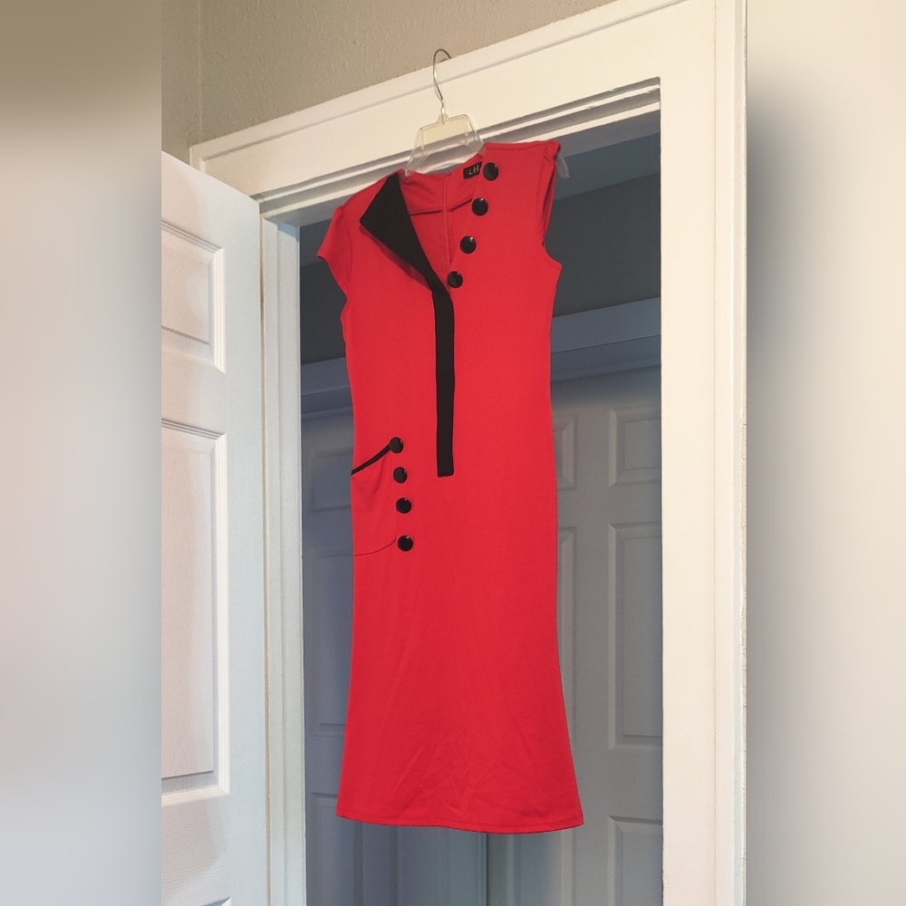 Red mini dress